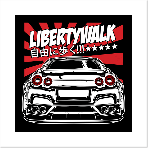 GTR R35 Libertywalk (White Print) Wall Art by idrdesign